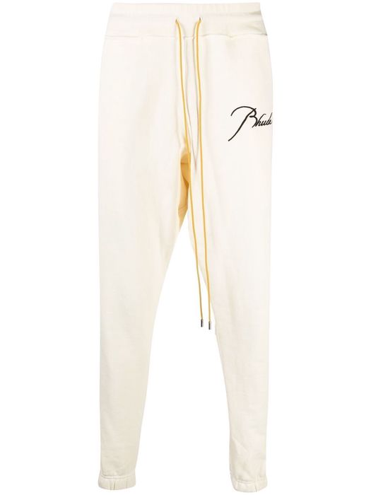 Rhude embroidered-logo track pants - Neutrals
