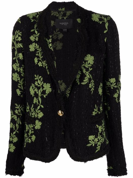 Giambattista Valli floral-print tailored jacket - Black