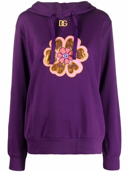 Dolce & Gabbana floral-print hoodie - Purple