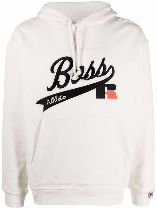 Boss Hugo Boss logo-printed hoodie - White