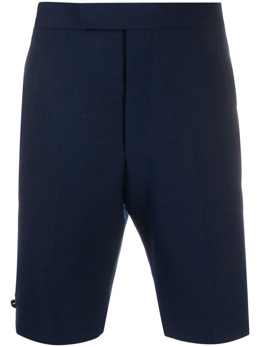 Thom Browne hopsack weave backstrap shorts - Blue