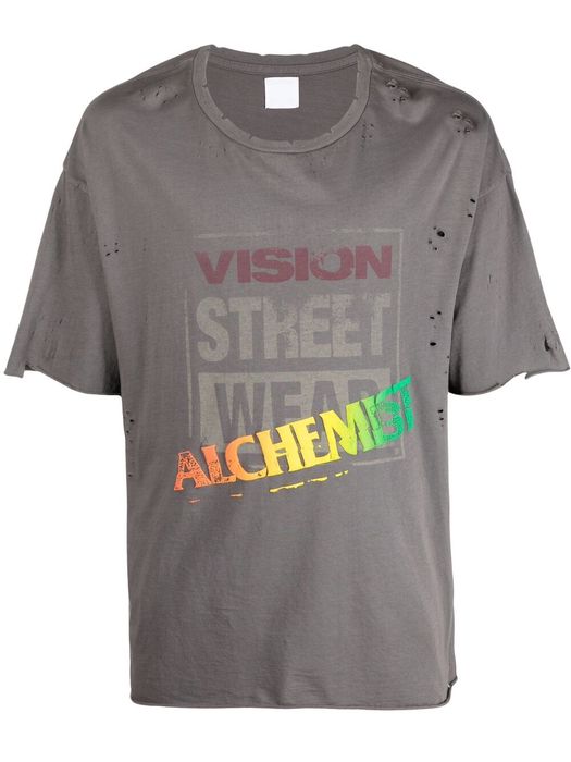 Alchemist logo-print distressed-effect T-shirt - Black