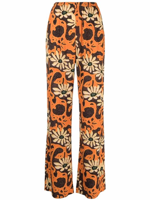 Nanushka floral wide-leg trousers - ARTE POVERA FLORAL ORANGE