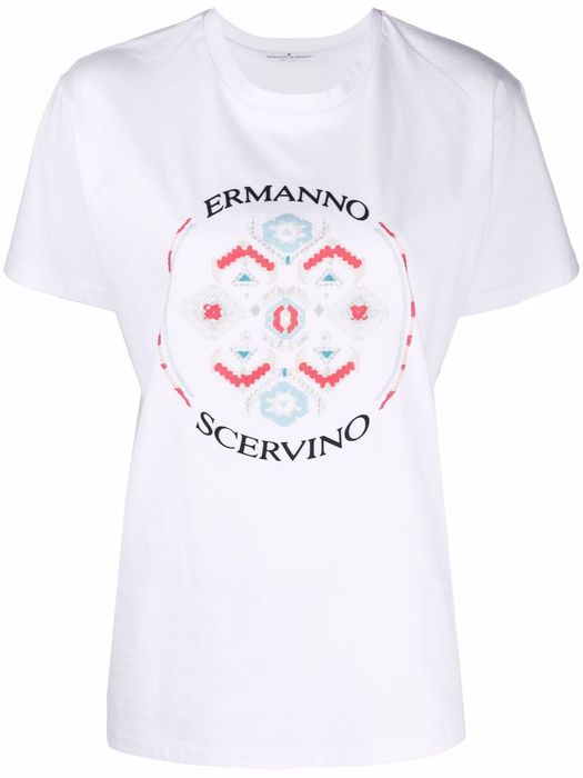 Ermanno Scervino logo-print cotton T-shirt - White