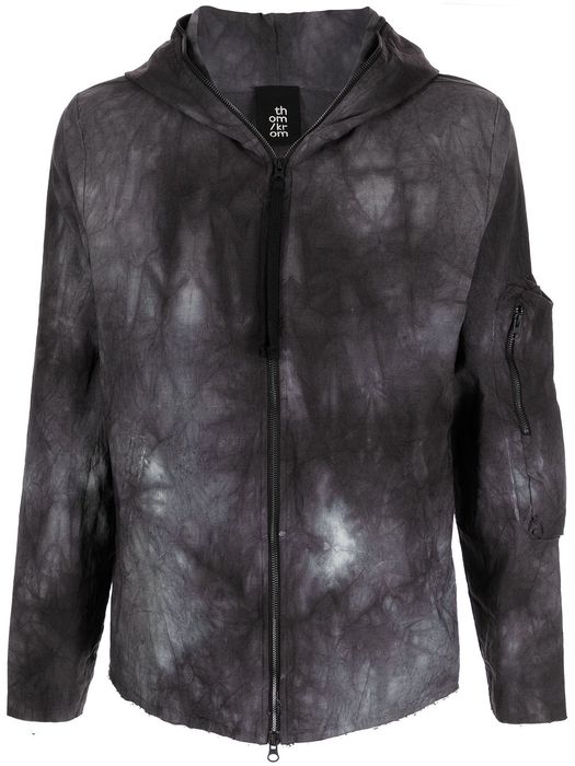 Thom Krom marbled hooded jacket - Black