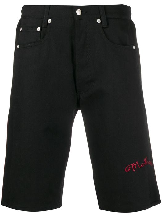 Alexander McQueen embroidered logo shorts - Black