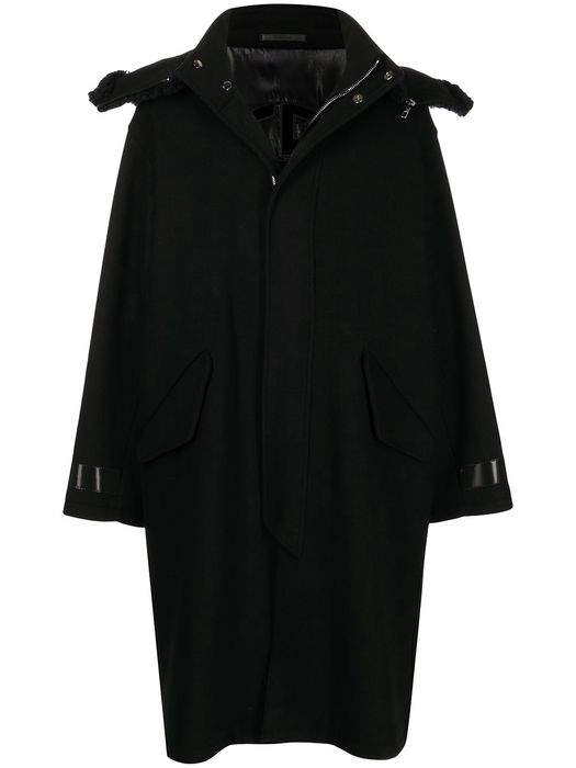 Giorgio Armani single-breasted wool coat - Black