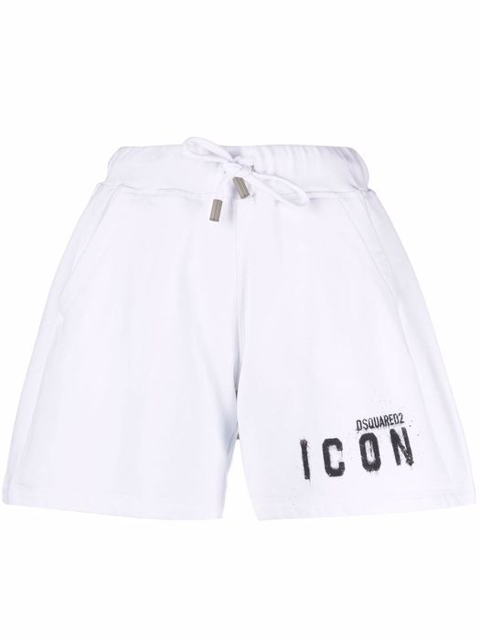 Dsquared2 Icon logo print track shorts - White