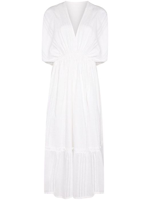 lemlem Abira V-neck dress - White