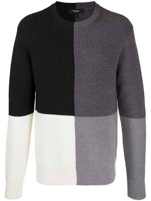 Theory Denton block knit jumper - Grey