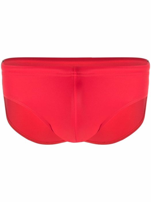 Emporio Armani side logo-patch swim trunks - Red