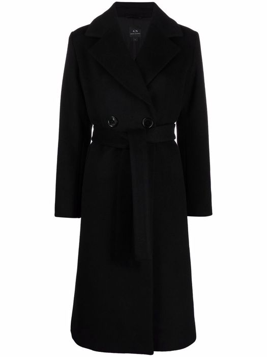 Armani Exchange double-breasted coat - Black
