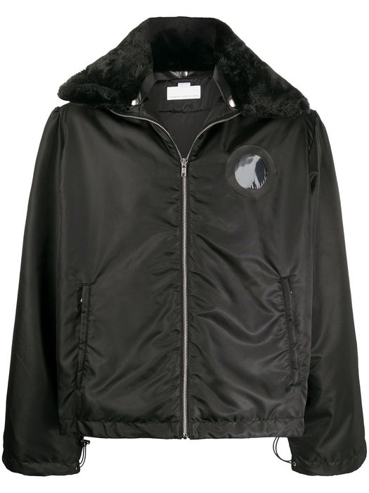 Random Identities faux-fur collar bomber jacket - Black