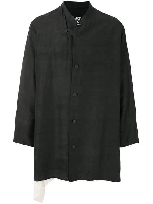 Yohji Yamamoto button-down silk blazer - Grey