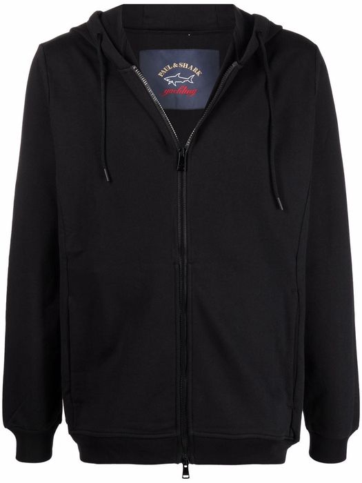Paul & Shark zip-up organic cotton hoodie - Black
