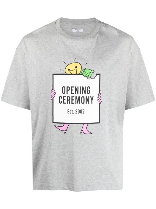 Opening Ceremony light bulb box logo print T-shirt - Grey