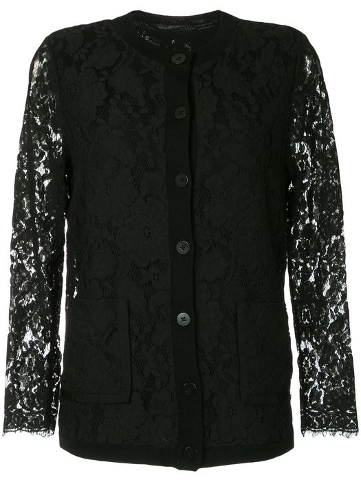 Onefifteen lace panel cardigan - Black