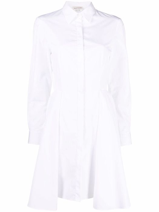 Alexander McQueen flared shirt dress - White
