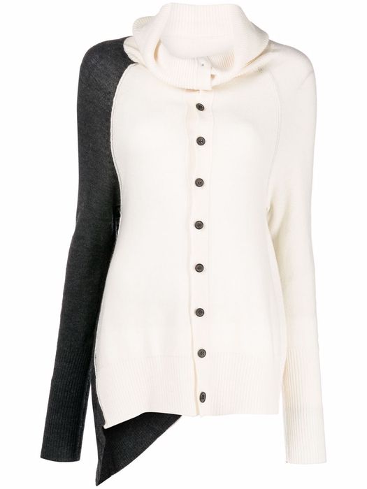 Y's two-tone button cardigan - White