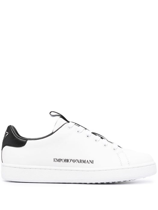 Emporio Armani low-top leather sneakers - White