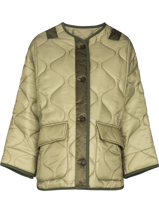 Frankie Shop Teddy oversized quilted jacket - Green