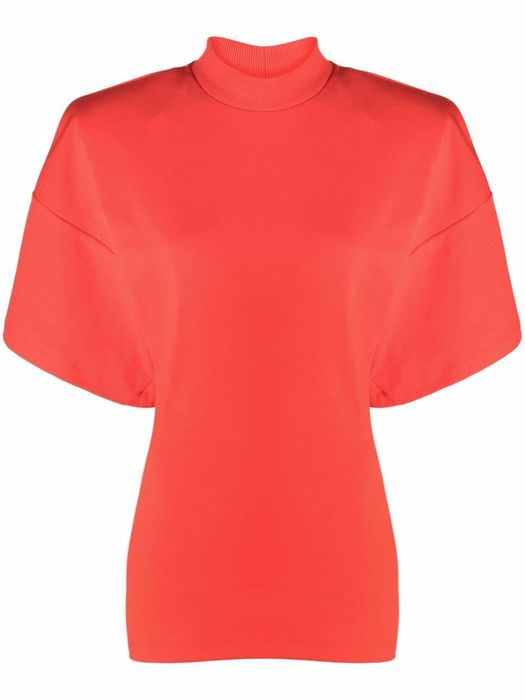 The Attico mock-neck cotton top - Orange