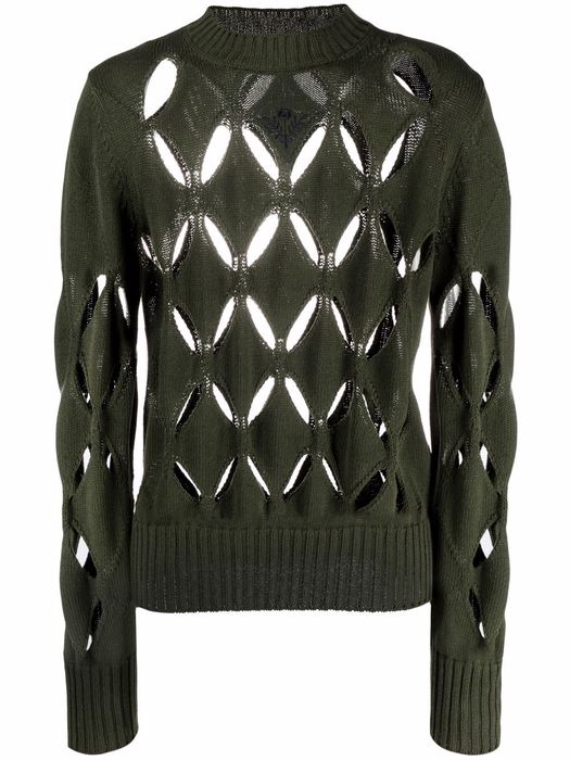 Stefan Cooke Diamond Slashed knitted jumper - Green