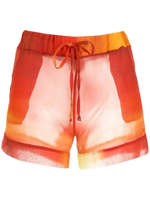 Amir Slama printed silk shorts - Orange