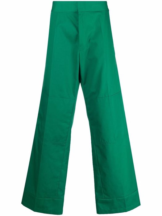 Raf Simons logo-patch straight-leg trousers - Green