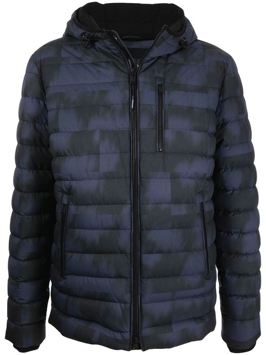 Moose Knuckles camouflage-print hooded jacket - Blue