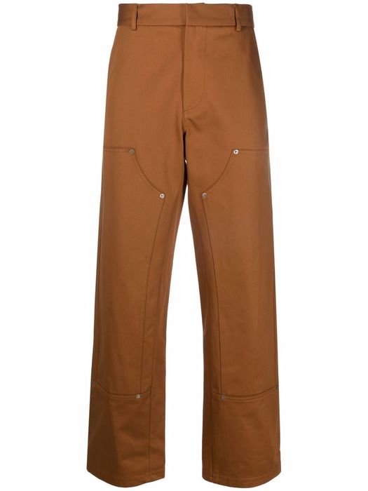 424 wide-leg cotton trousers - Brown