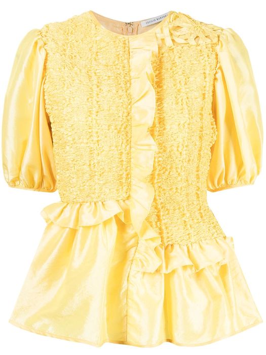 Cecilie Bahnsen Carrie ruffle-panelled blouse - Yellow
