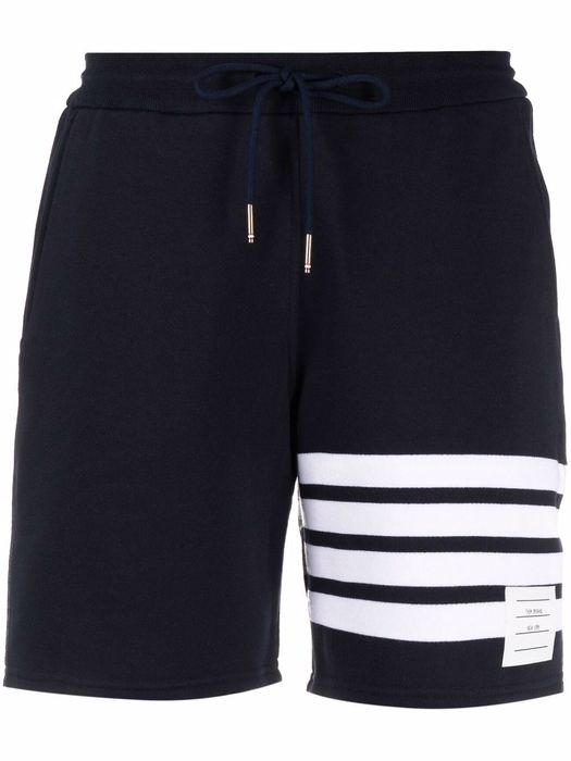 Thom Browne four-bar stripe track shorts - Blue