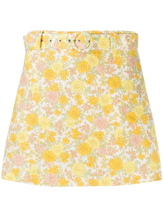 Faithfull the Brand floral print belted shorts - Yellow