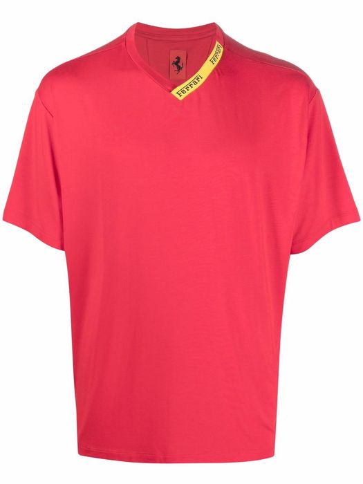 Ferrari logo-tape T-shirt - Red
