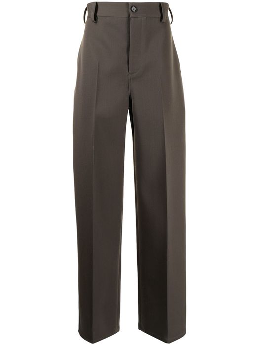 Bottega Veneta wide-leg wool tailored trousers - Brown