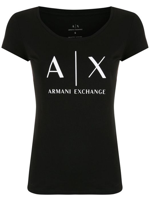 Armani Exchange logo-print cotton T-Shirt - Black