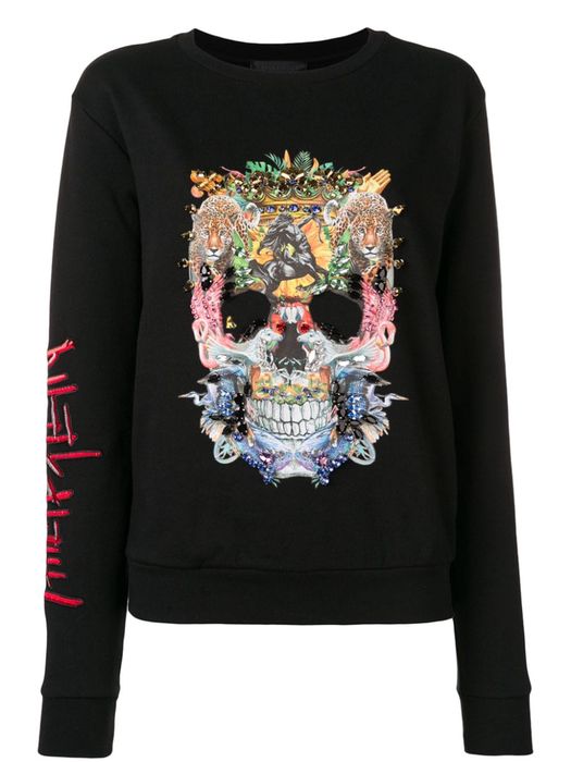 Philipp Plein embellished skull sweatshirt - Black