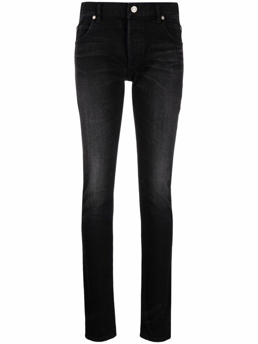 Balmain stonewashed-effect skinny jeans - Black