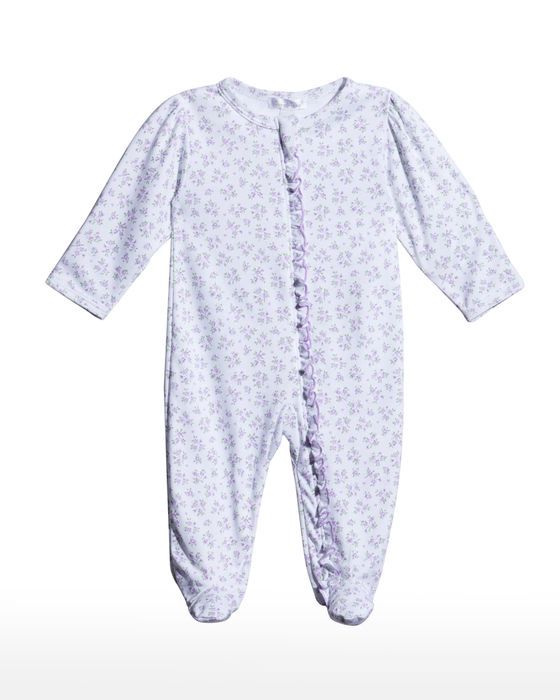 Girl's Petite Paradise Lilac Footie Pajamas, Size Newborn-9M