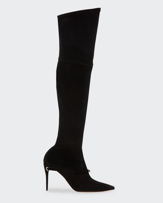 Alessandro 105mm Suede Over-The-Knee Boots