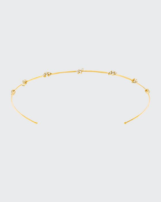 18K Yellow Gold Fireworks Diamond Cluster Headband