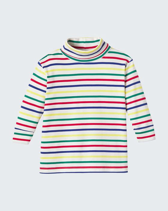 Boy's Patrick Striped Turtleneck Shirt, Size 2-10