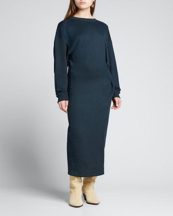 Meg Raw-Edge Sweatshirt Midi Dress