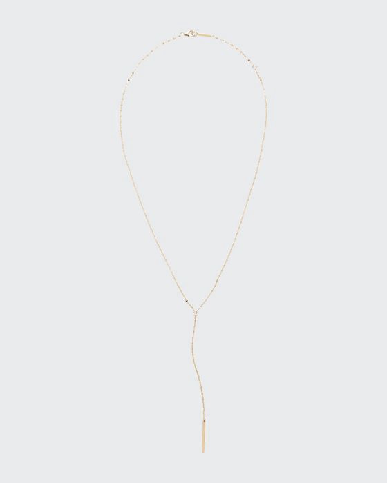 14k Gold Emerald Diamond Y-Drop Necklace