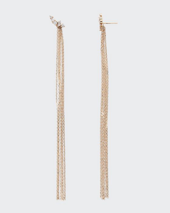 Sea of Beauty 14k Diamond-Post Long Chain Earrings