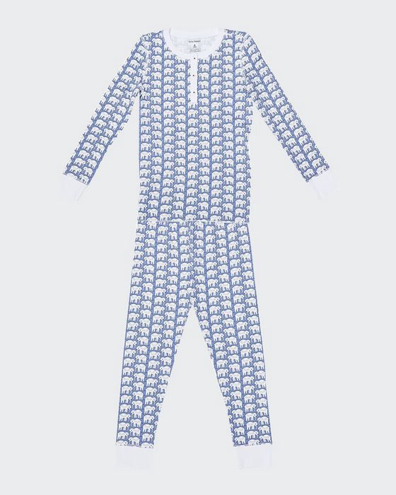 Kid's Hathi Printed 2-Piece Pajama Set, Size 12M-14