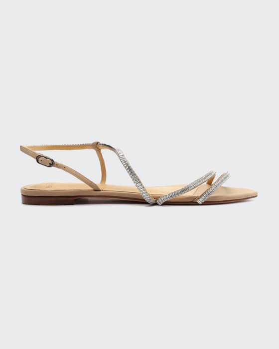 Alana Crystal Slingback Flat Sandals