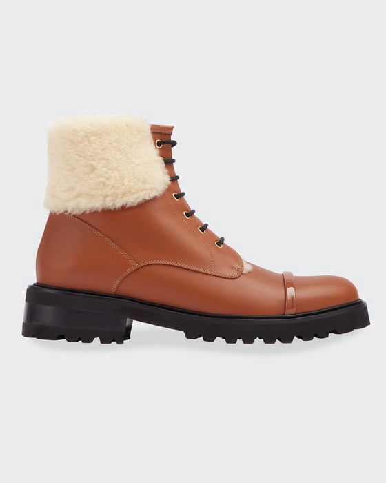 Barb Shearling Leather Hiking Booties