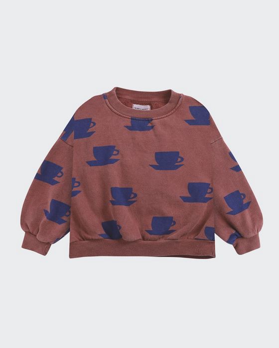 Girl's Cup of Tea Cotton Sweater, Size 2-11